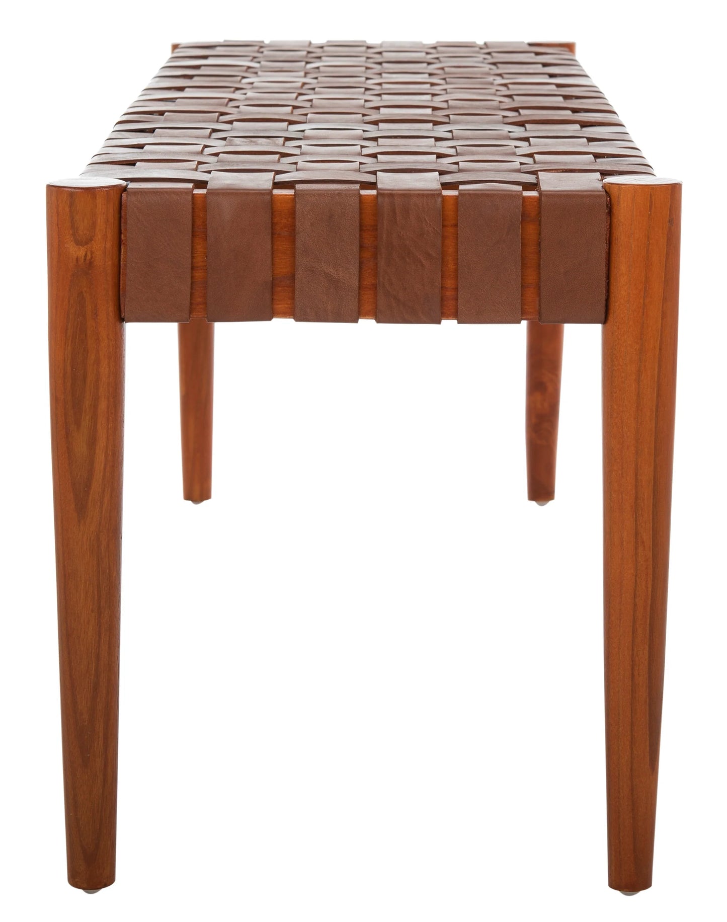 Amalia Leather Weave Bench - Chic and Contemporary Seating for Any Space