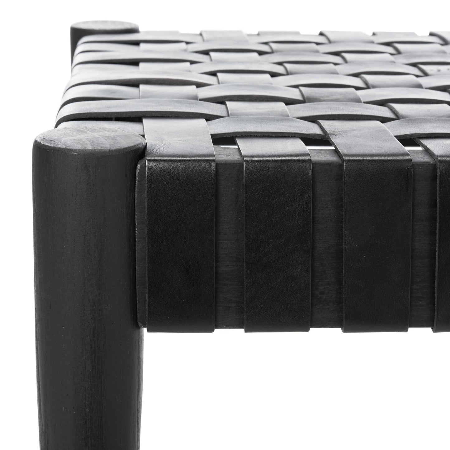 Amalia Leather Weave Bench - Chic and Contemporary Seating for Any Space