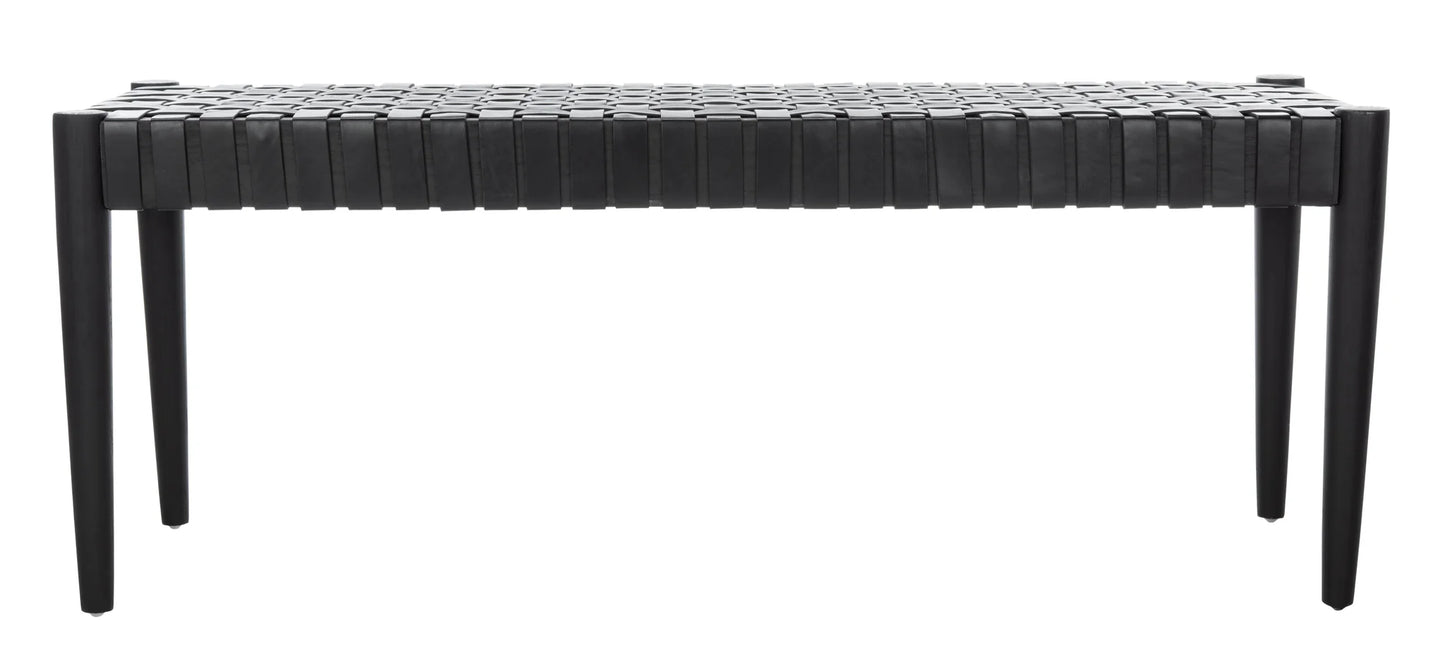 Amalia Leather Weave Bench - Chic and Contemporary Seating for Any Space
