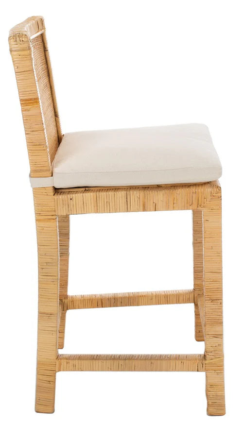 Tojo Cane Counter Stool with Cushion - Stylish and Comfortable Seating for Your Kitchen or Bar Area