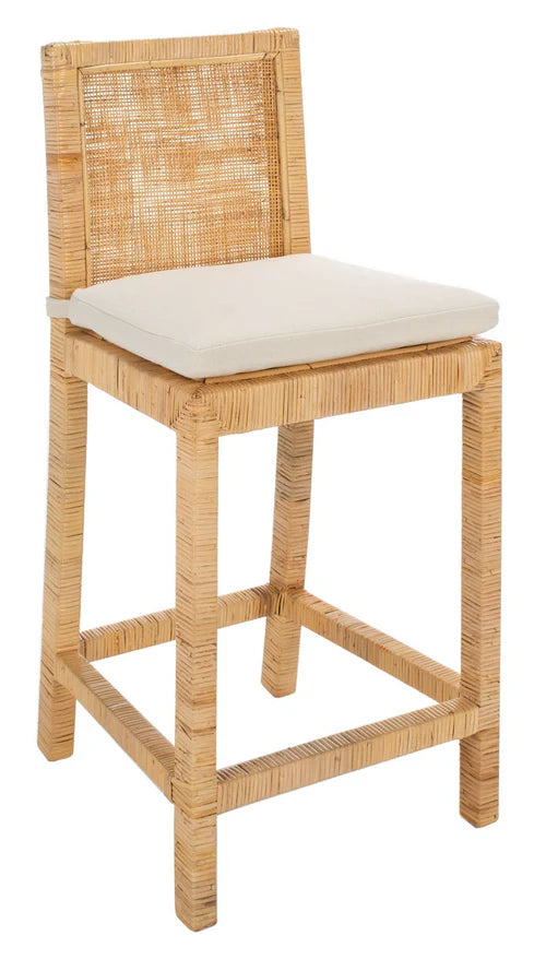 Tojo Cane Counter Stool with Cushion - Stylish and Comfortable Seating for Your Kitchen or Bar Area