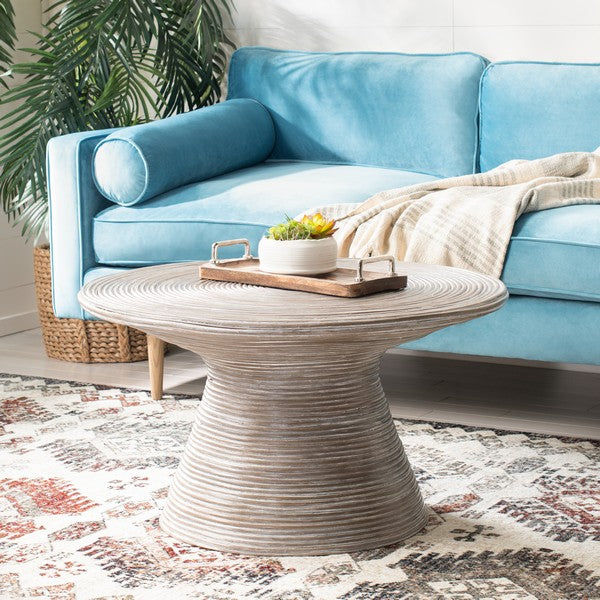 Cristina Rattan Coffee Table – Chic & Natural Woven Accent for Living Room