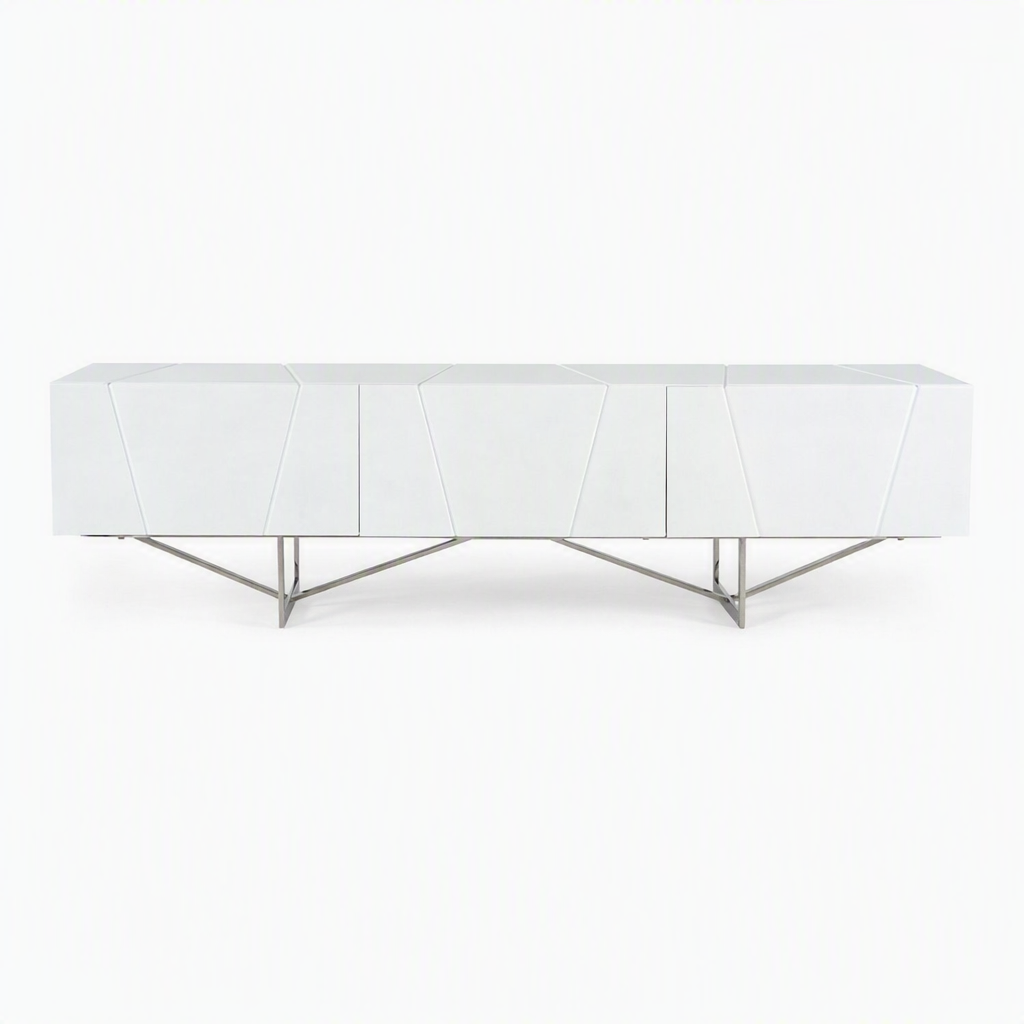 Chrysler White High Gloss TV Stand