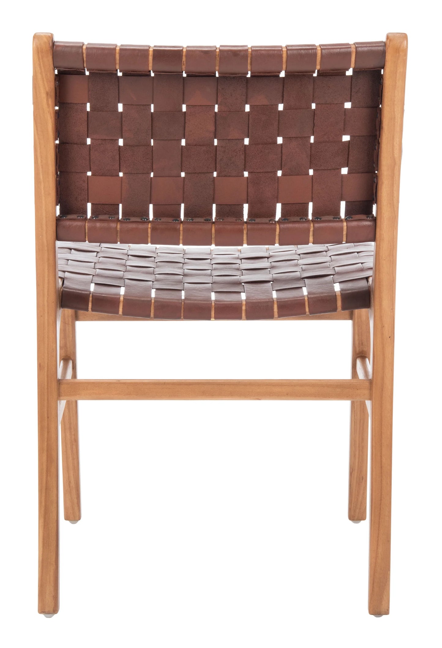 Taika Woven Leather Dining Chair Set of 2 - Elegant and Durable Seating for Contemporary Dining Spaces