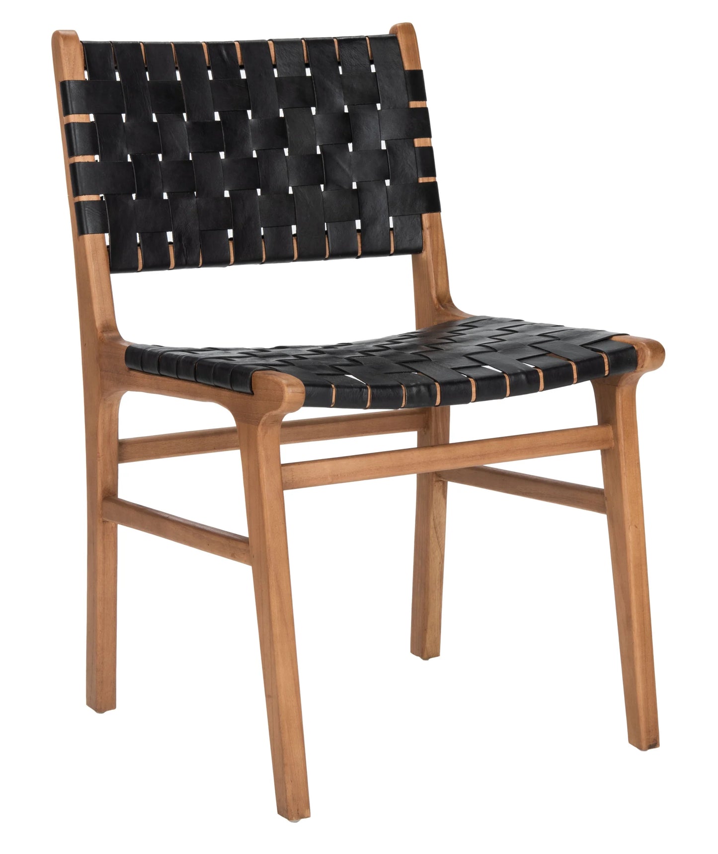 Taika Woven Leather Dining Chair Set of 2 - Elegant and Durable Seating for Contemporary Dining Spaces