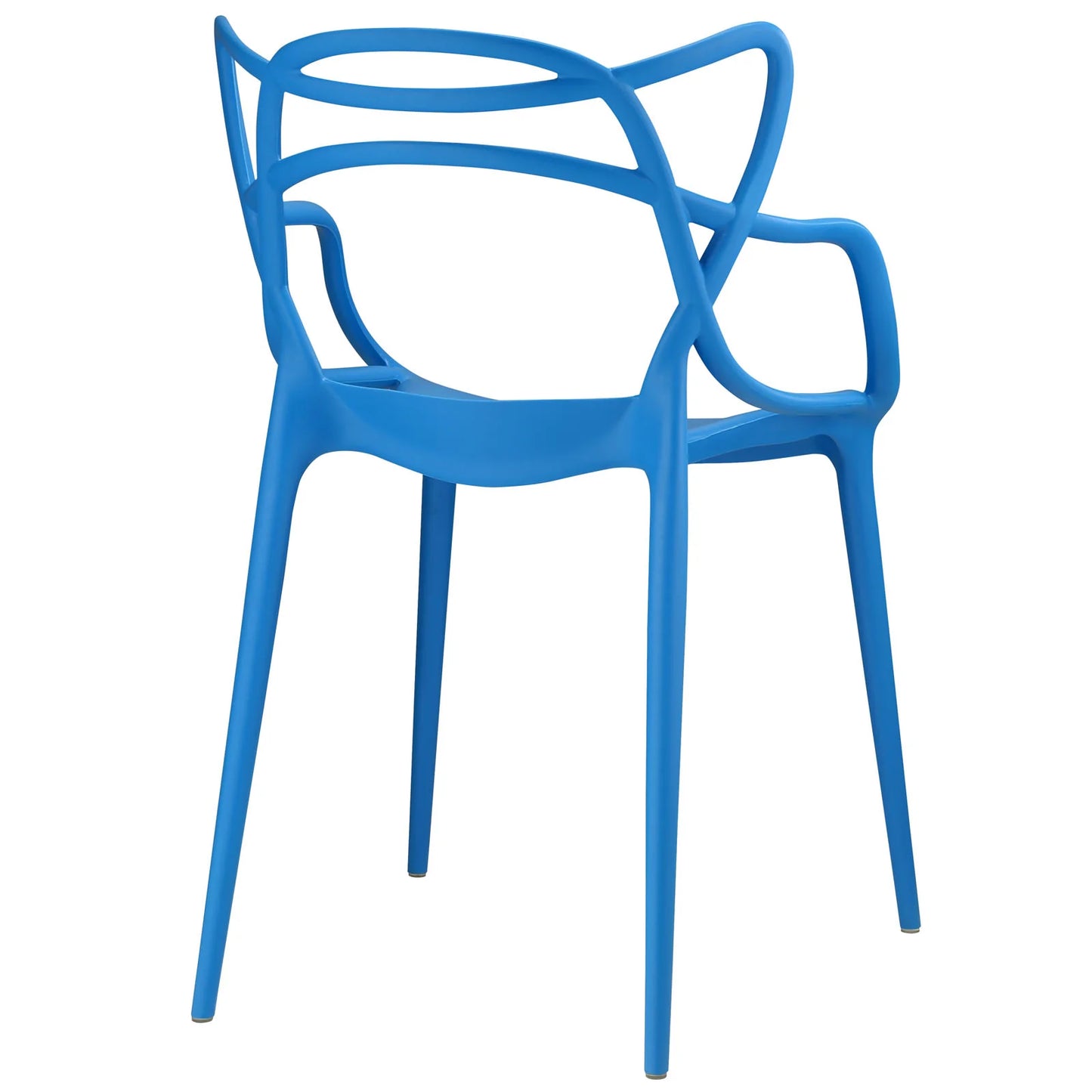 Entangled Dining Armchair - Modern Easy-Clean Plastic Design with Non-Marking Foot Caps for Stylish Seating