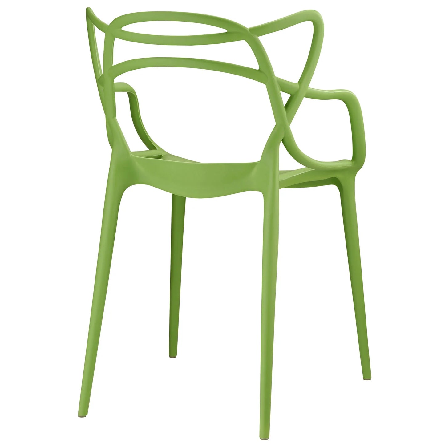 Entangled Dining Armchair - Modern Easy-Clean Plastic Design with Non-Marking Foot Caps for Stylish Seating