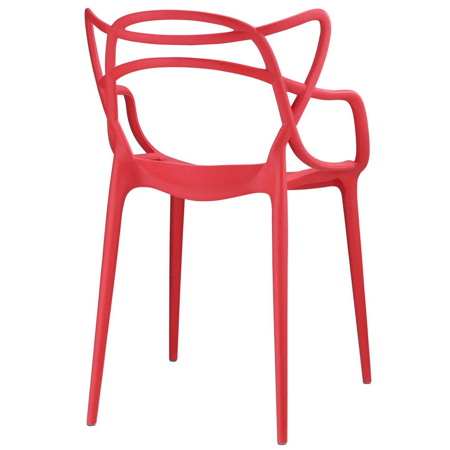 Entangled Dining Armchair - Modern Easy-Clean Plastic Design with Non-Marking Foot Caps for Stylish Seating