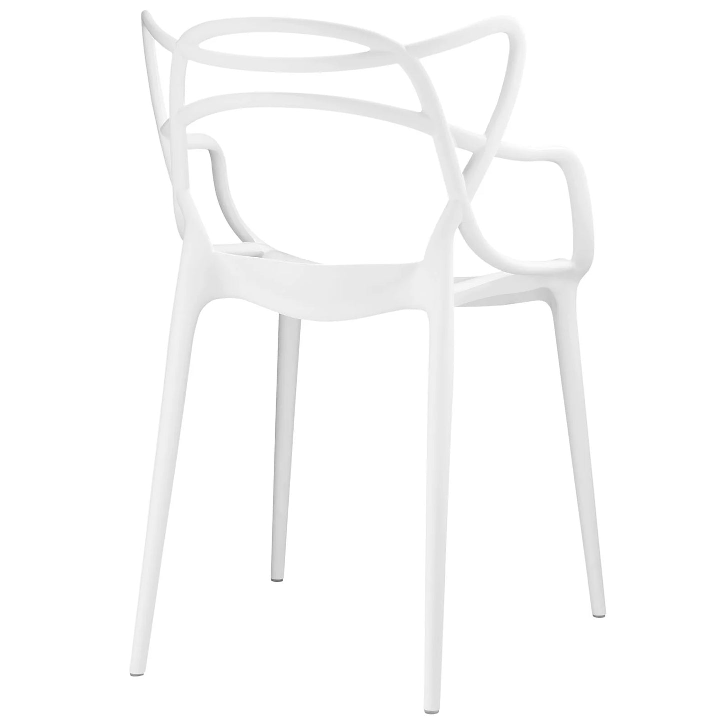 Entangled Dining Armchair - Modern Easy-Clean Plastic Design with Non-Marking Foot Caps for Stylish Seating