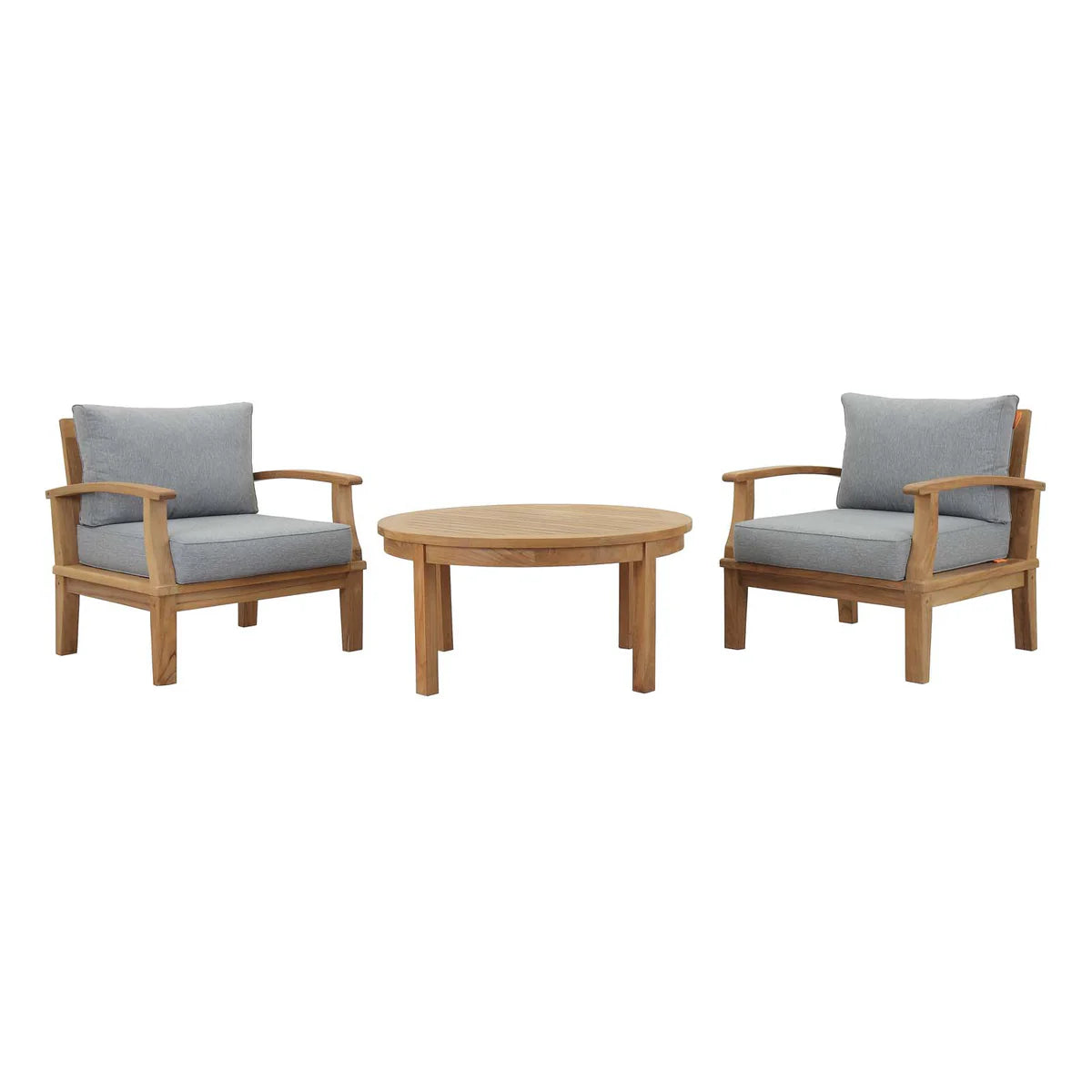 Marina 3-Piece Outdoor Patio Teak Set - Elegant and Durable Seating for Relaxed Outdoor Living