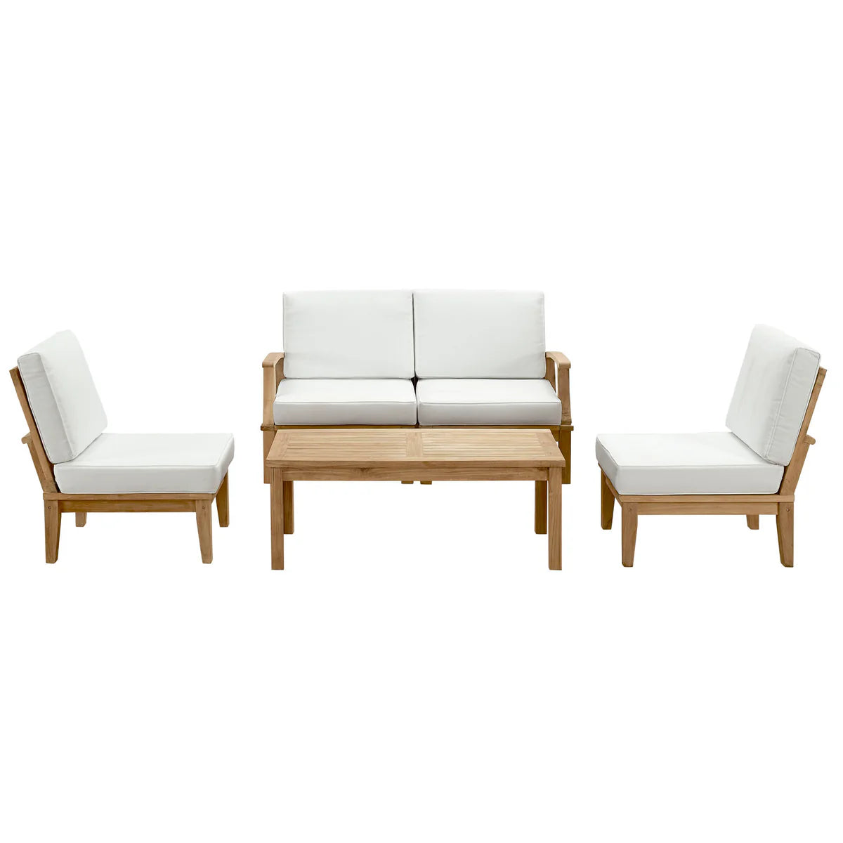 Marina 5-Piece Outdoor Patio Teak Set - Stylish and Durable Dining Set for Sophisticated Outdoor Spaces