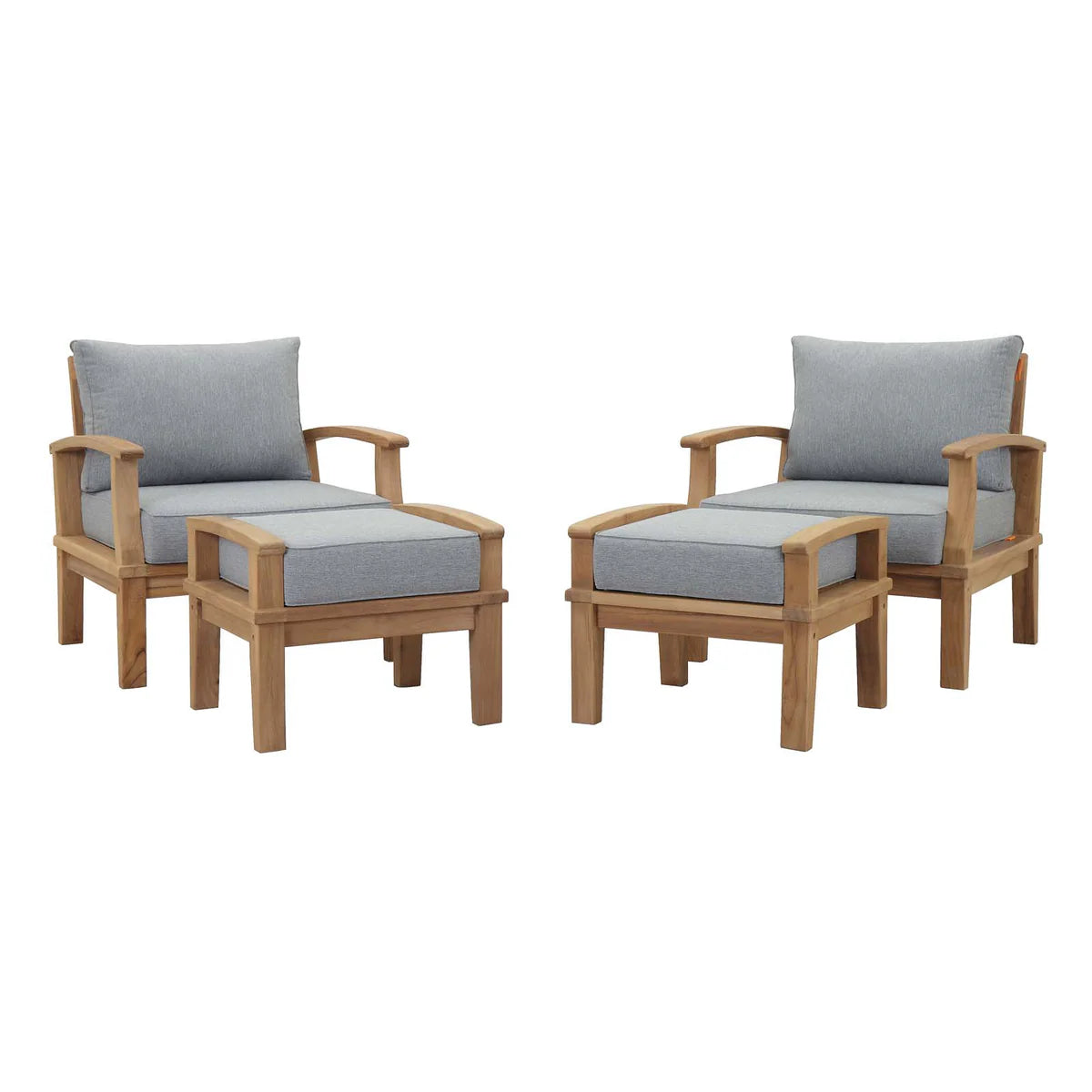 Marina 4-Piece Luxurious Teak Outdoor Patio Set with UV-Resistant Cushions β Stylish and Durable Furniture for Comfortable Outdoor Living