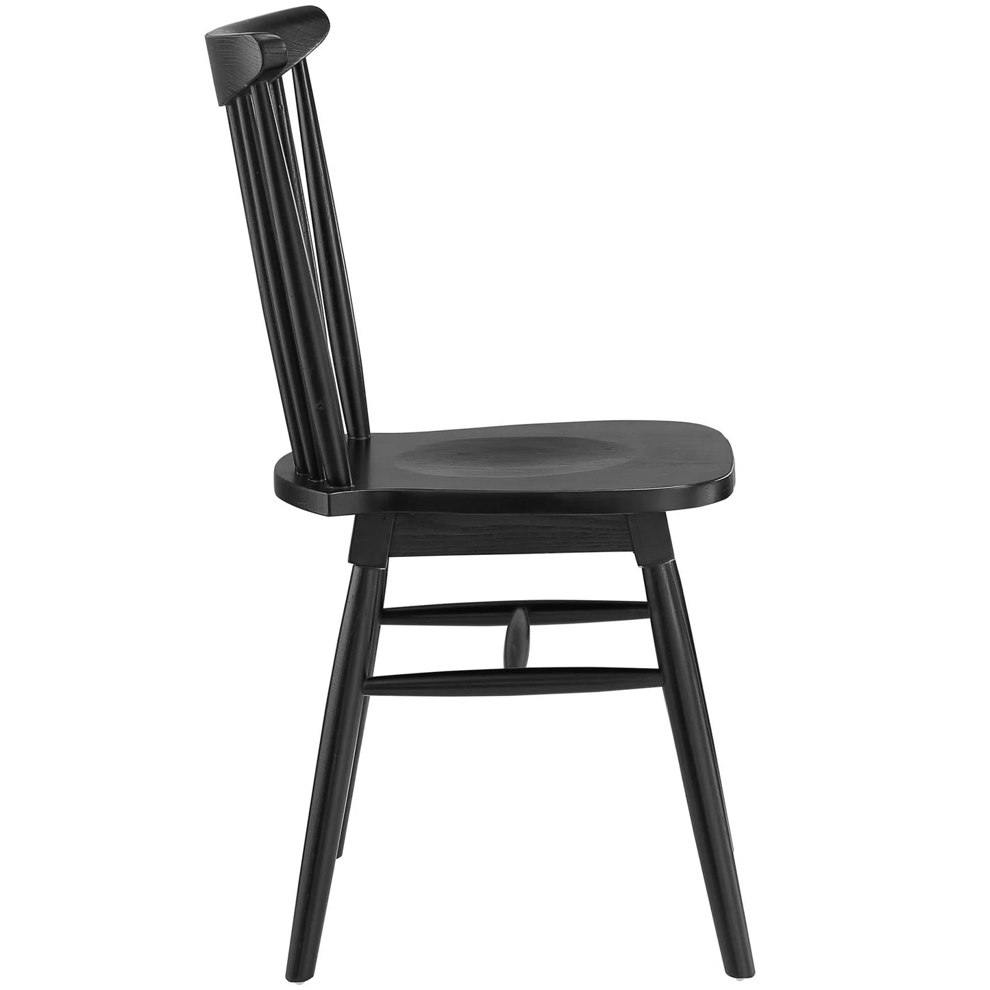 Amble Dining Side Chair - Rustic Solid Elm Wood, Modern Design, No Assembly Required, Stylish Comfort