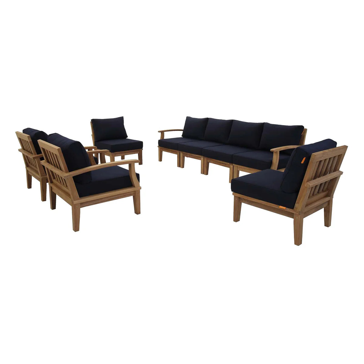 Marina 8-Piece Teak Outdoor Sofa Set with Weather-Resistant Cushions – Stylish and Durable Patio Furniture for Outdoor Living