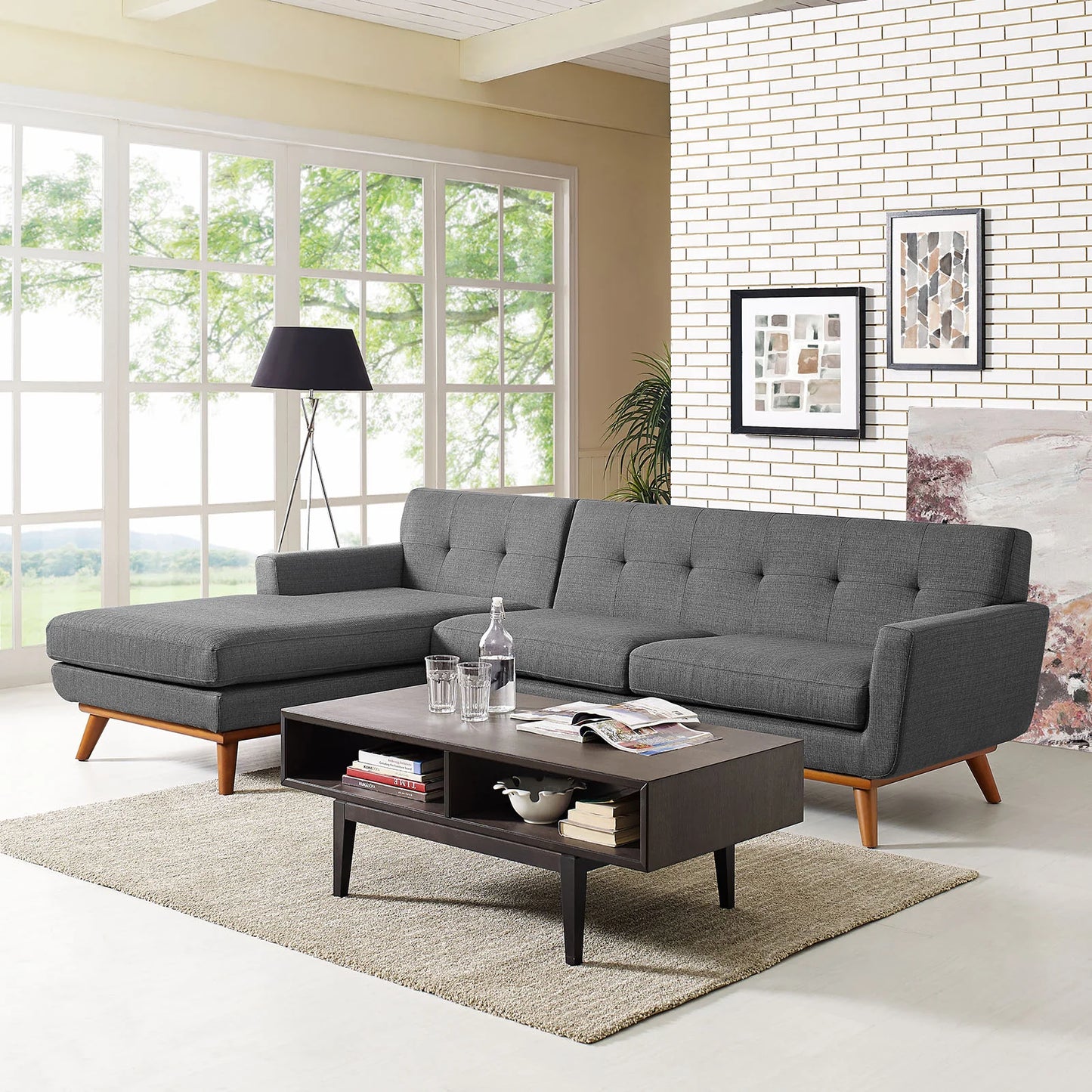 Engage Left-Facing Upholstered Fabric Sectional Sofa – The Perfect Blend of Style and Comfort