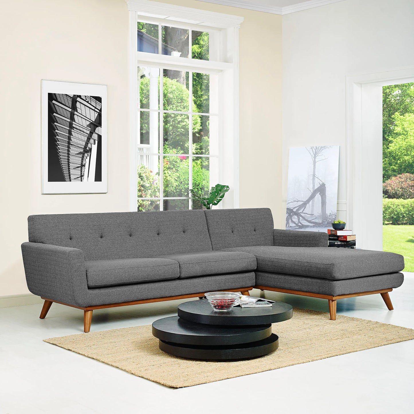 Engage Right-Facing Upholstered Fabric Sectional Sofa – Elevated Comfort with a Modern Twist
