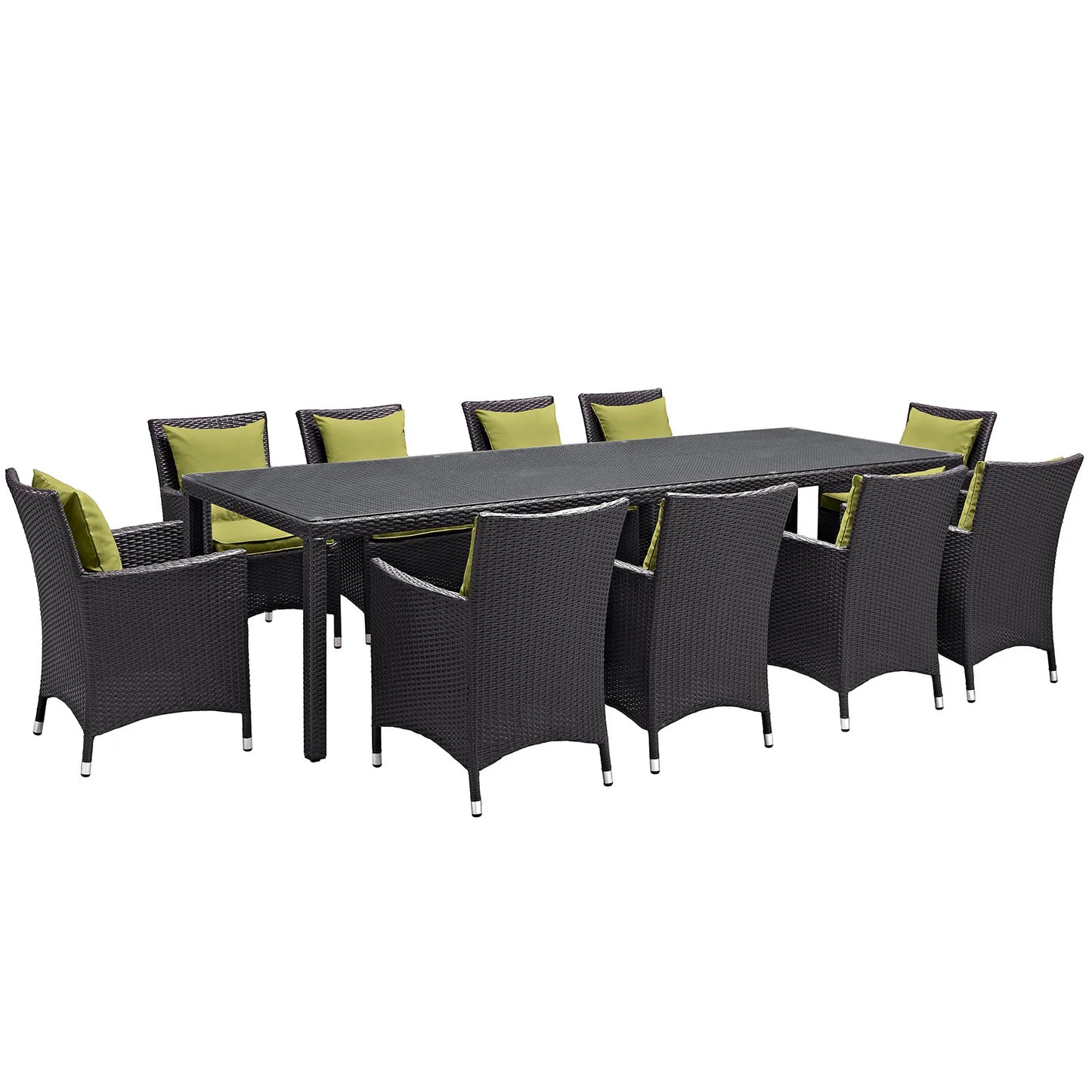 Convene 11-Piece Outdoor Patio Dining Set β All-Weather Wicker Furniture with Cushioned Chairs & Dining Table
