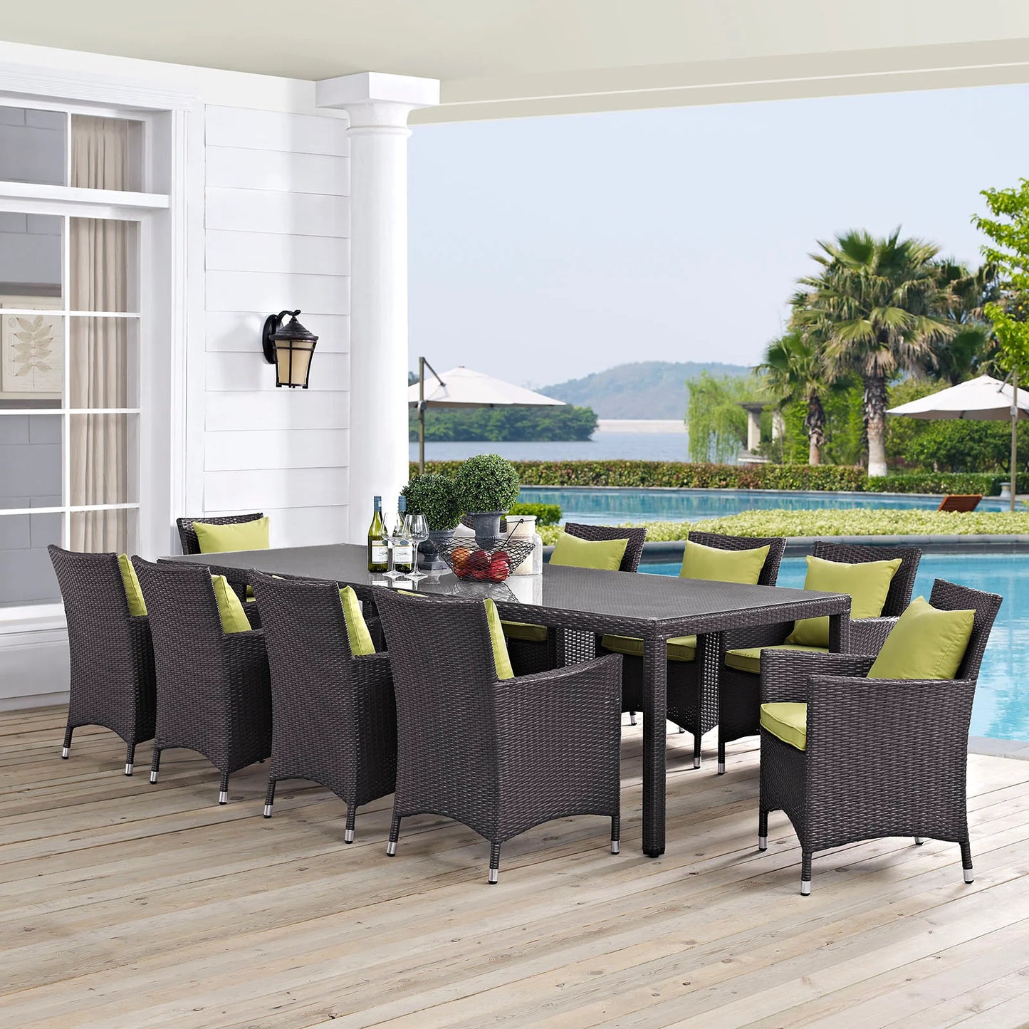 Convene 11-Piece Outdoor Patio Dining Set β All-Weather Wicker Furniture with Cushioned Chairs & Dining Table