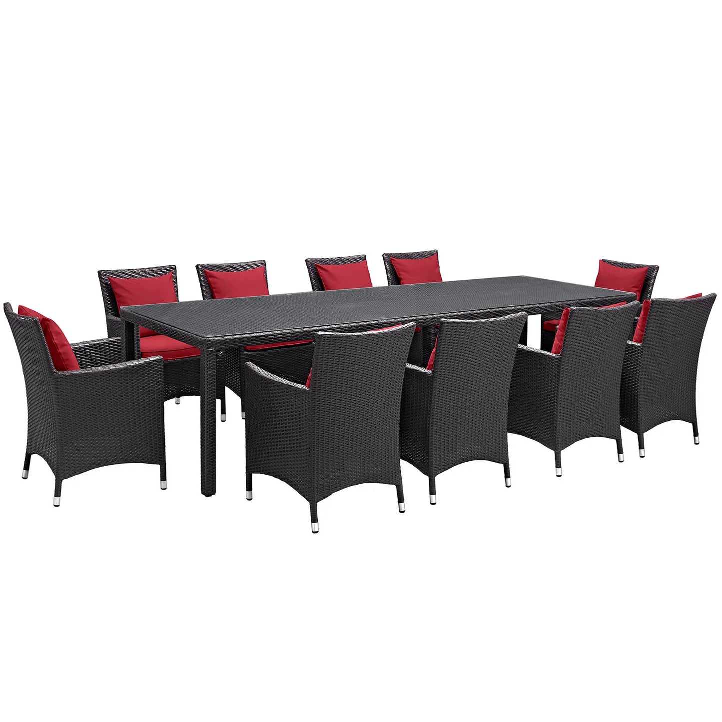 Convene 11-Piece Outdoor Patio Dining Set β All-Weather Wicker Furniture with Cushioned Chairs & Dining Table