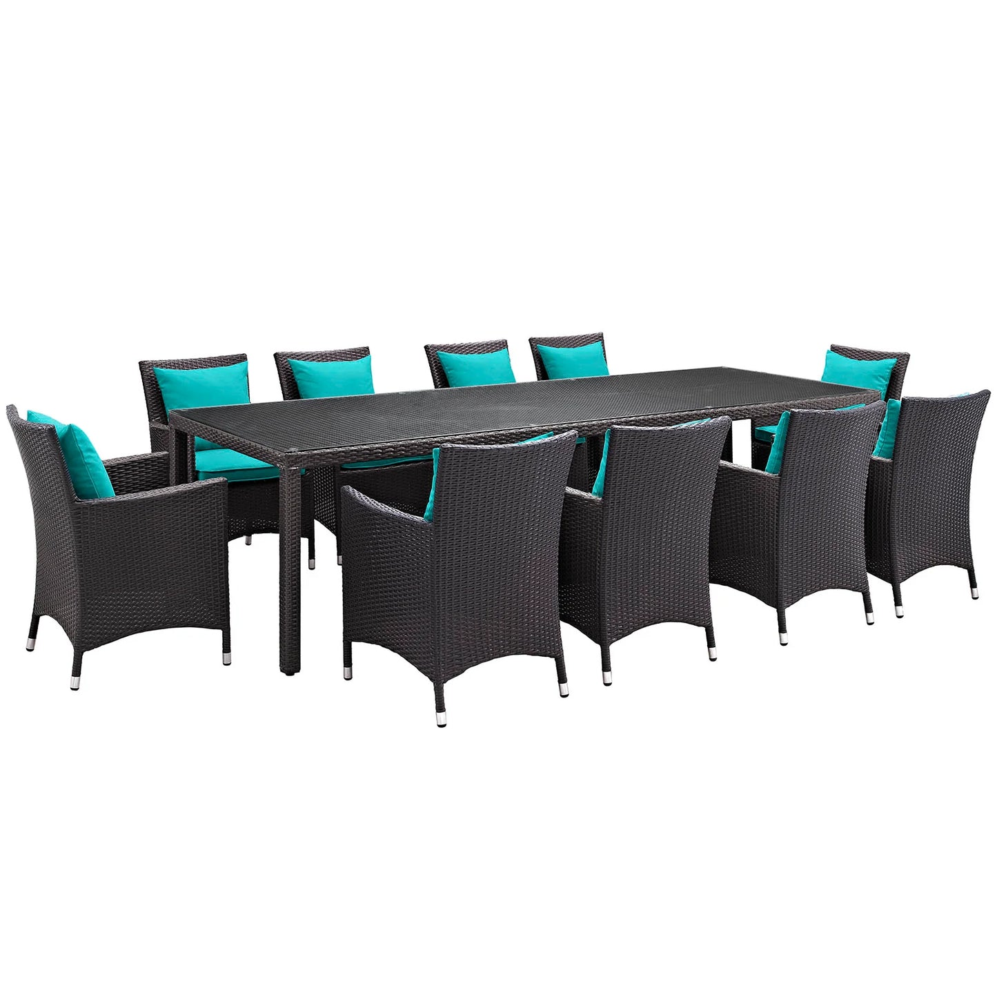 Convene 11-Piece Outdoor Patio Dining Set β All-Weather Wicker Furniture with Cushioned Chairs & Dining Table