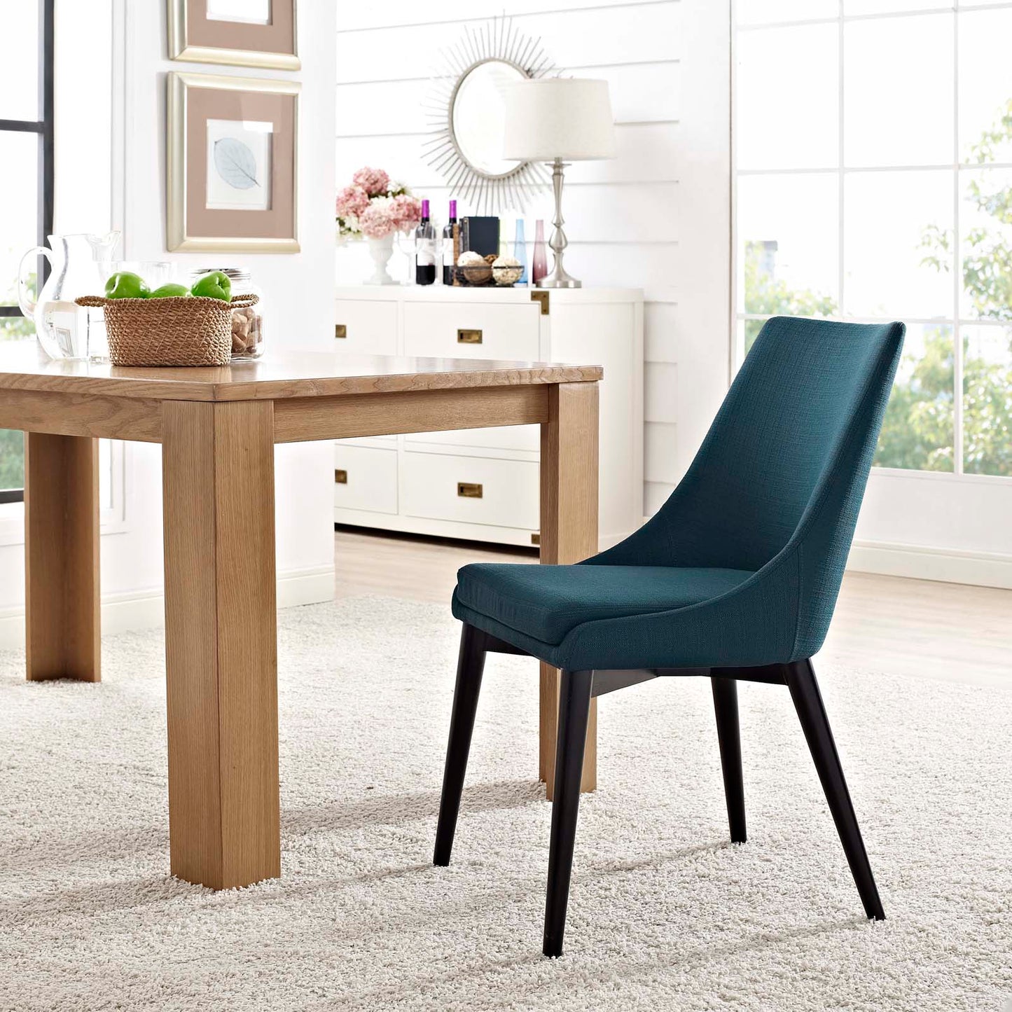 Viscount Fabric Dining Chair – Elegant Silhouette with Comfortable Modern Seating