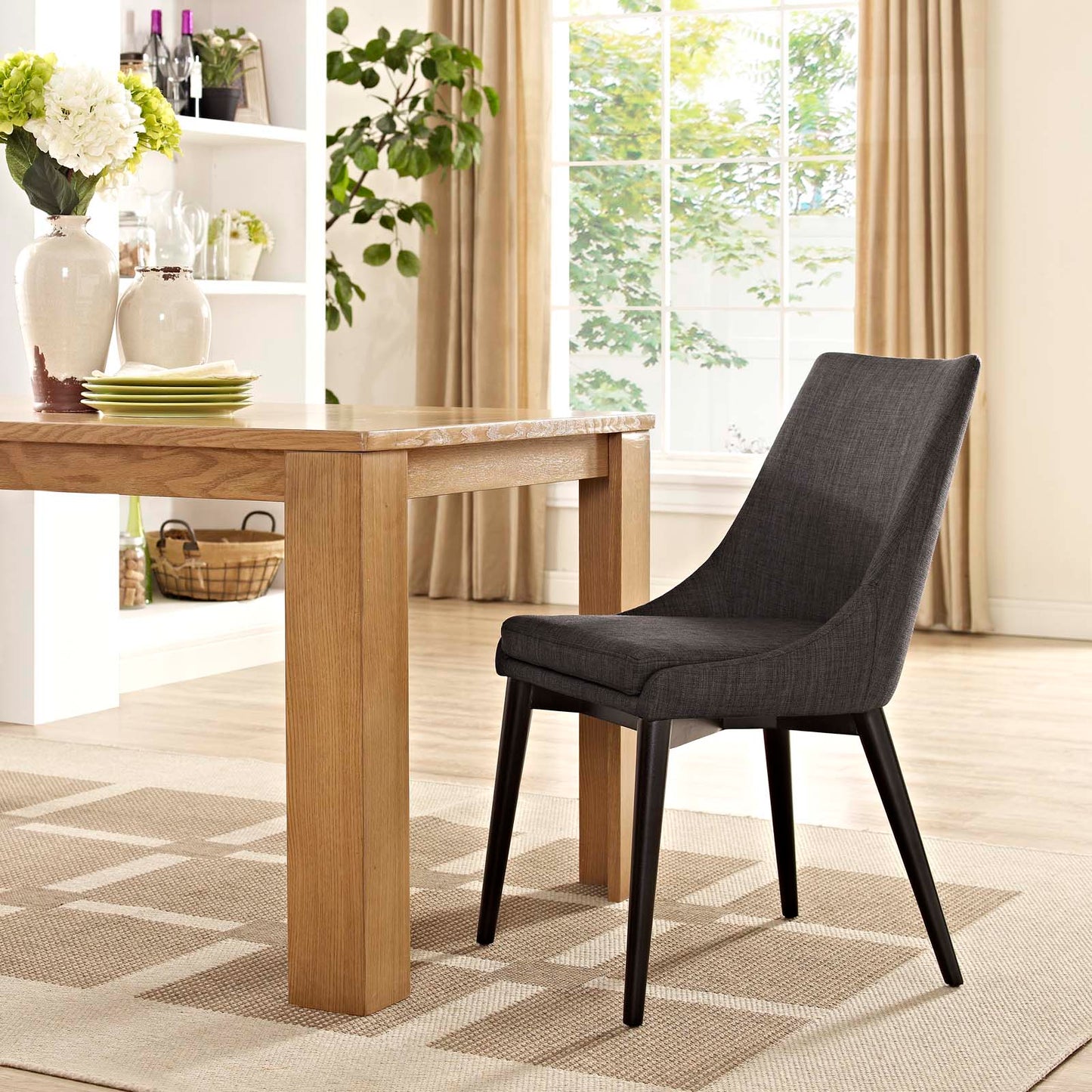 Viscount Fabric Dining Chair – Elegant Silhouette with Comfortable Modern Seating