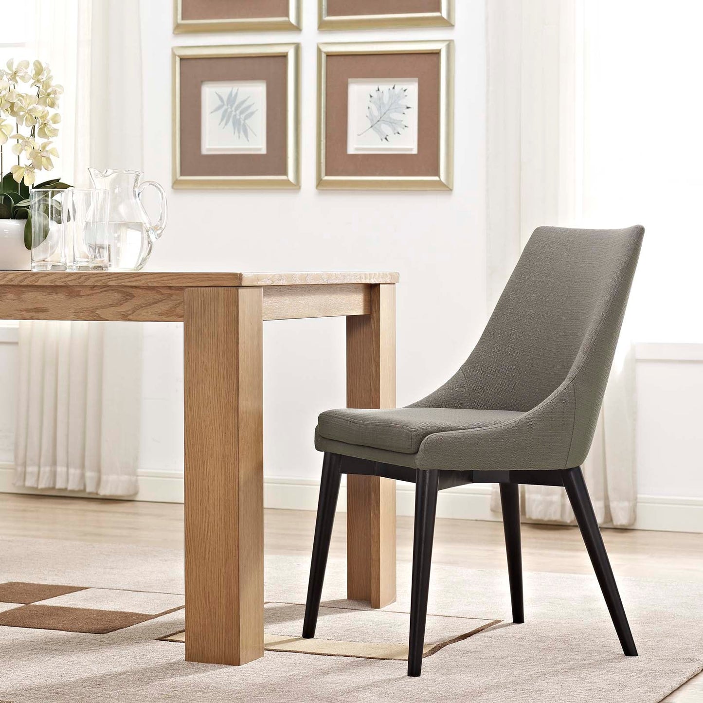 Viscount Fabric Dining Chair – Elegant Silhouette with Comfortable Modern Seating