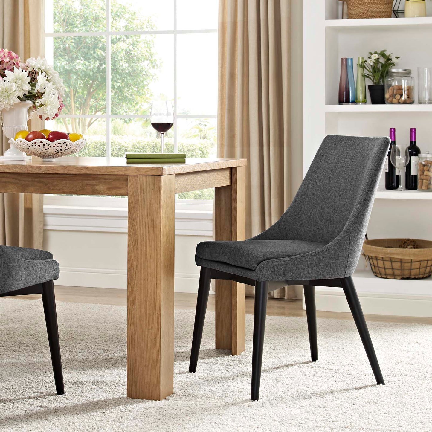 Viscount Fabric Dining Chair – Elegant Silhouette with Comfortable Modern Seating