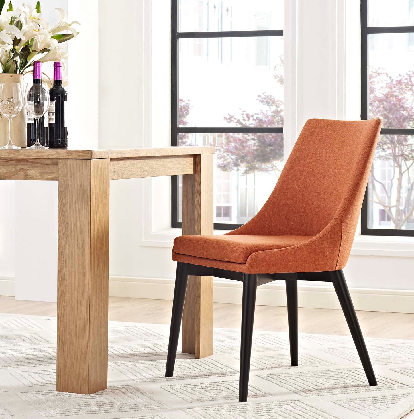 Viscount Fabric Dining Chair – Elegant Silhouette with Comfortable Modern Seating