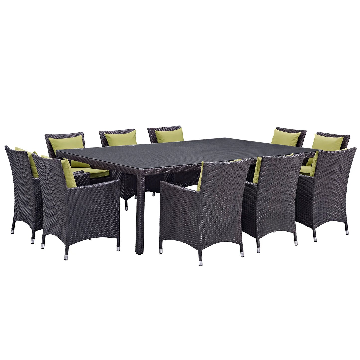 Convene 11-Piece Outdoor Patio Dining Set – All-Weather Wicker Sectional with Dining Table & Cushioned Chairs