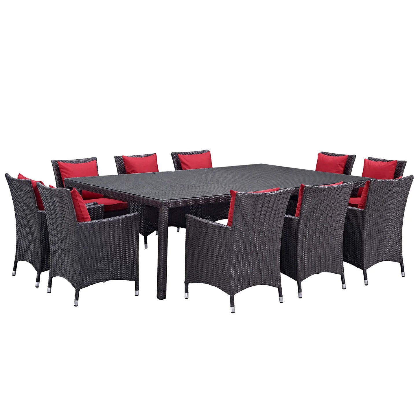 Convene 11-Piece Outdoor Patio Dining Set – All-Weather Wicker Sectional with Dining Table & Cushioned Chairs