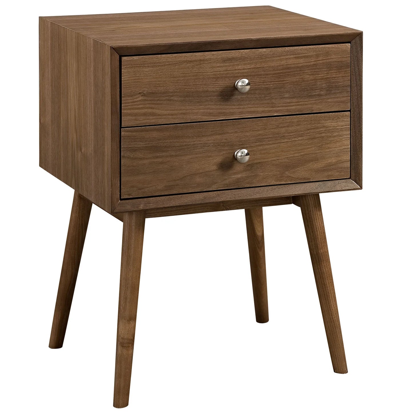 Dispatch Nightstand β Mid-Century Modern Design with Sleek Storage Drawers in Natural Finish