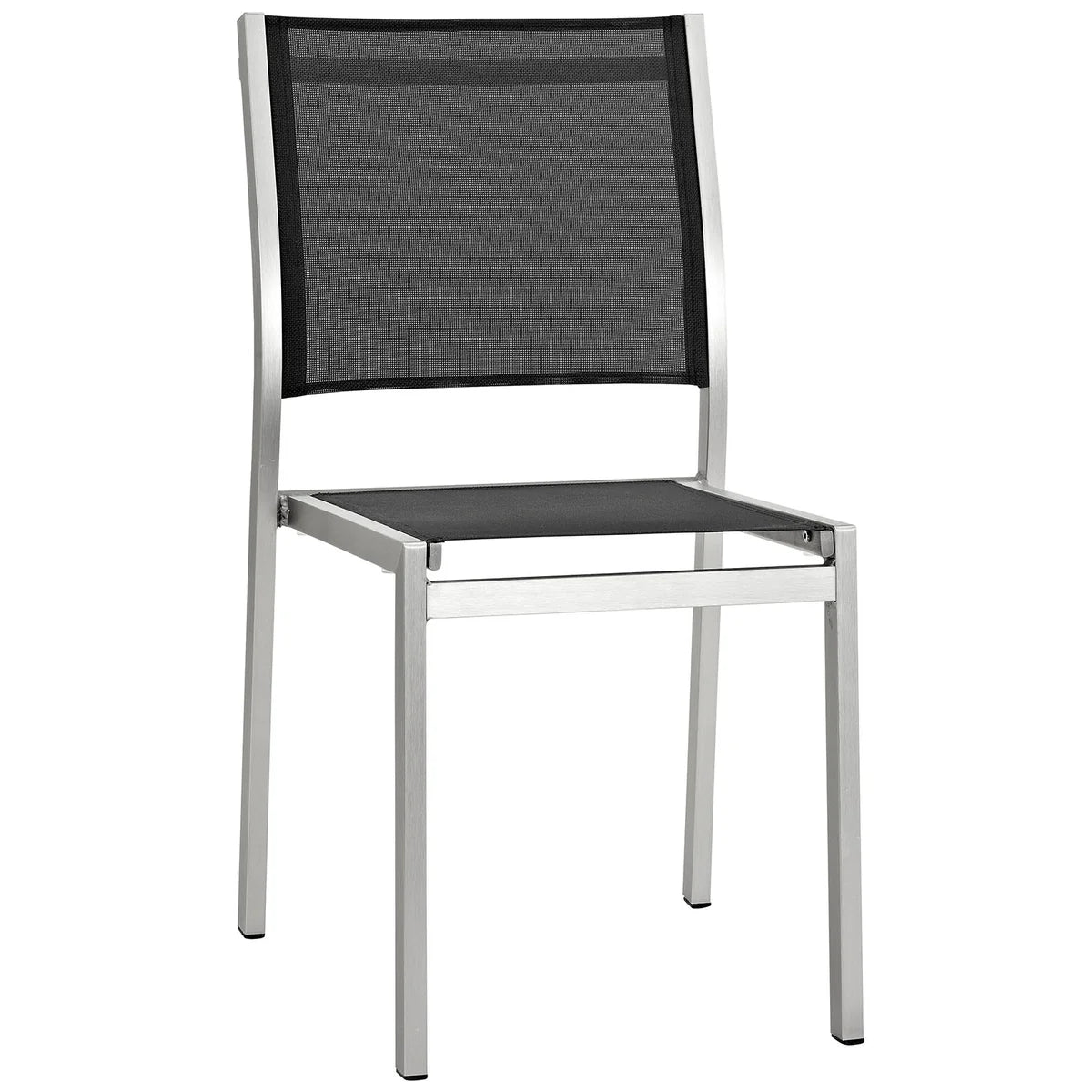 Shore 7-Piece Outdoor Patio Aluminum Dining Set in Silver and Black - Sleek and Durable Dining Set for Modern Outdoor Entertaining