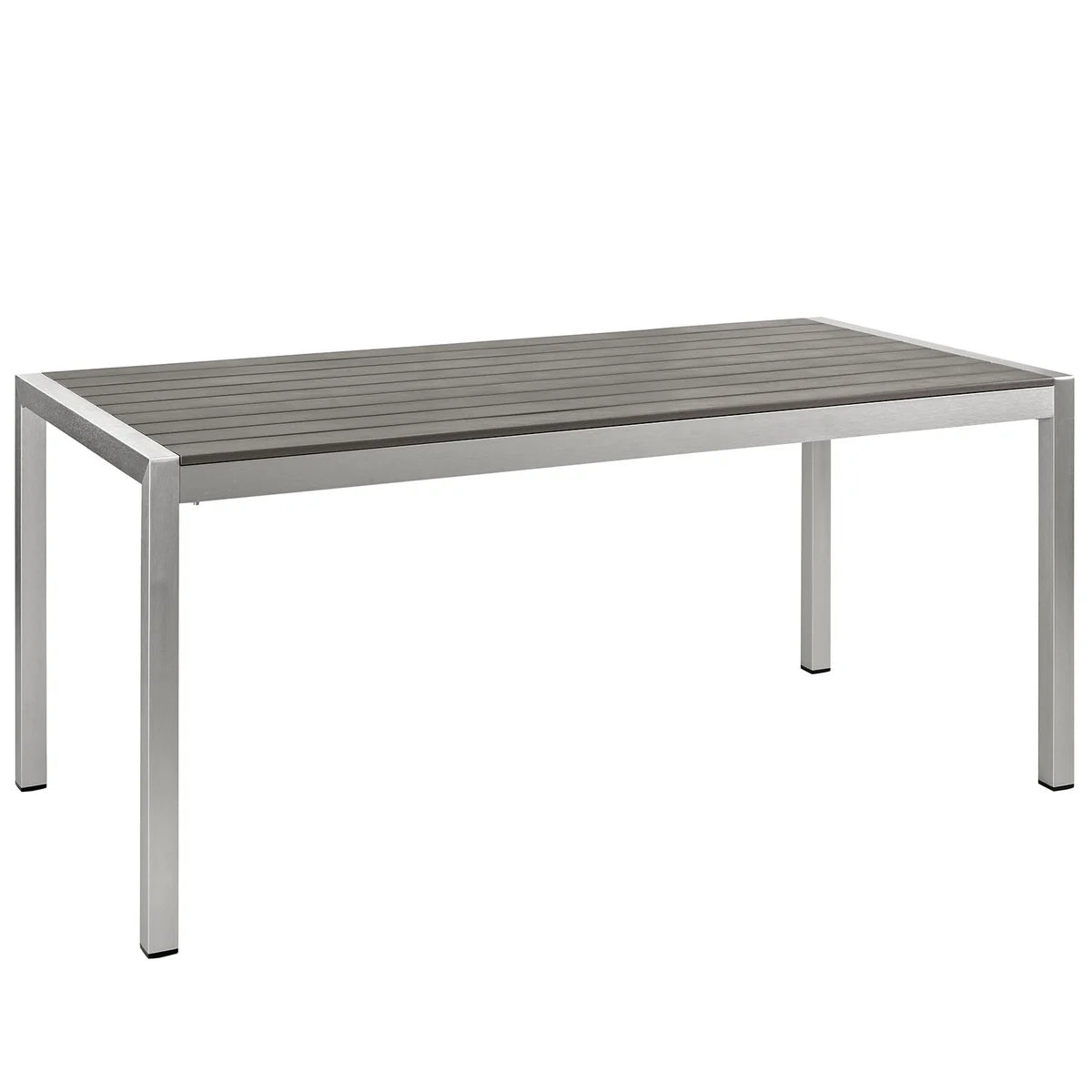Shore 7-Piece Outdoor Patio Aluminum Dining Set in Silver and Black - Sleek and Durable Dining Set for Modern Outdoor Entertaining