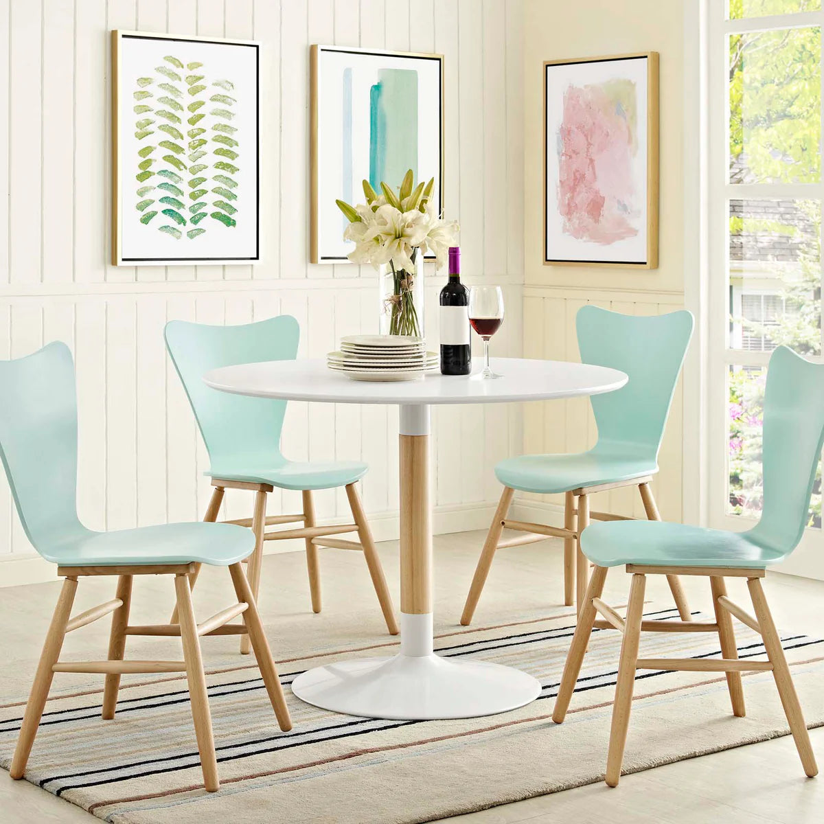 Whirl Round Dining Table in White – Modern Elegance in Motion