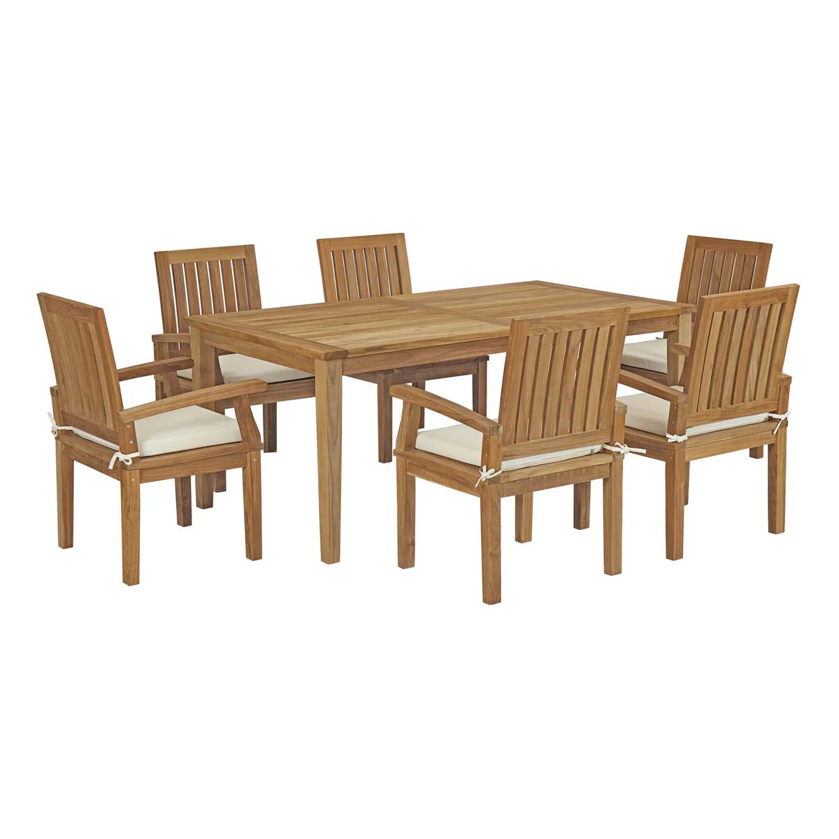 Marina 7-Piece Teak Outdoor Dining Set - Stylish and Durable Dining Set for Outdoor Entertaining