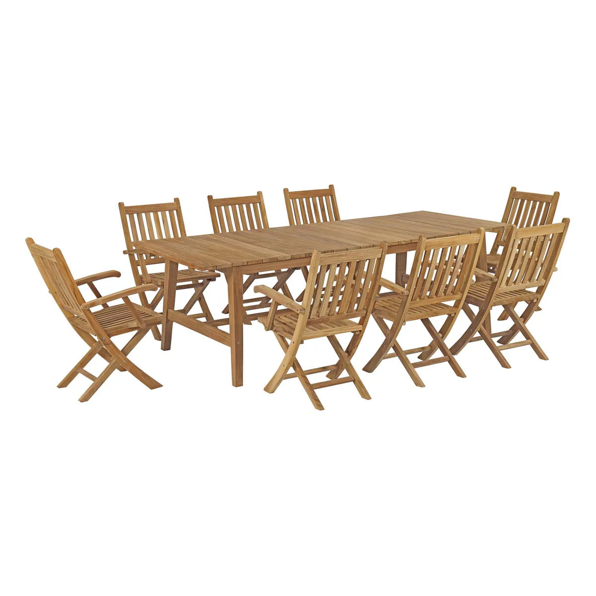 Marina 9-Piece Teak Outdoor Dining Set – Stylish and Durable Patio Furniture for Outdoor Dining