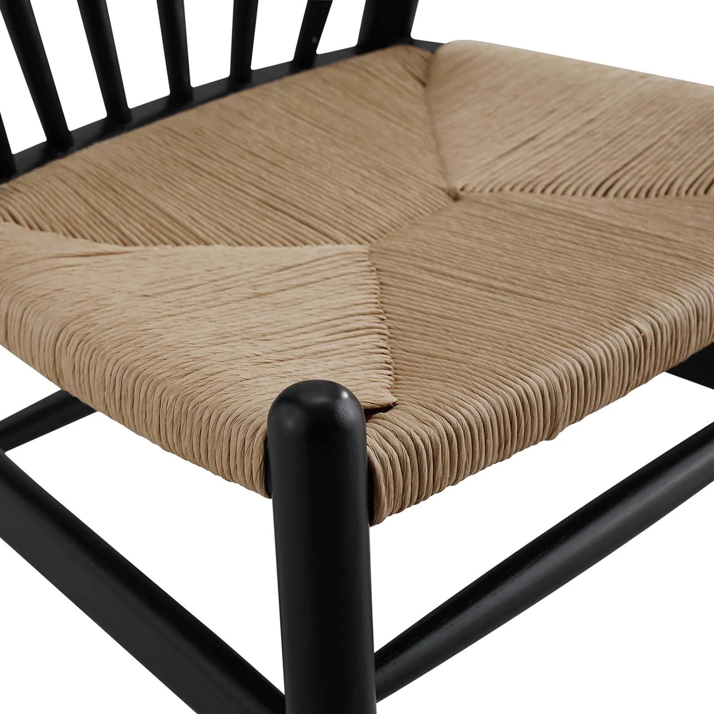 Flourish Spindle Dining Side Chair - Modern Farmhouse Design with Durable Paper Rope Seat for Comfort