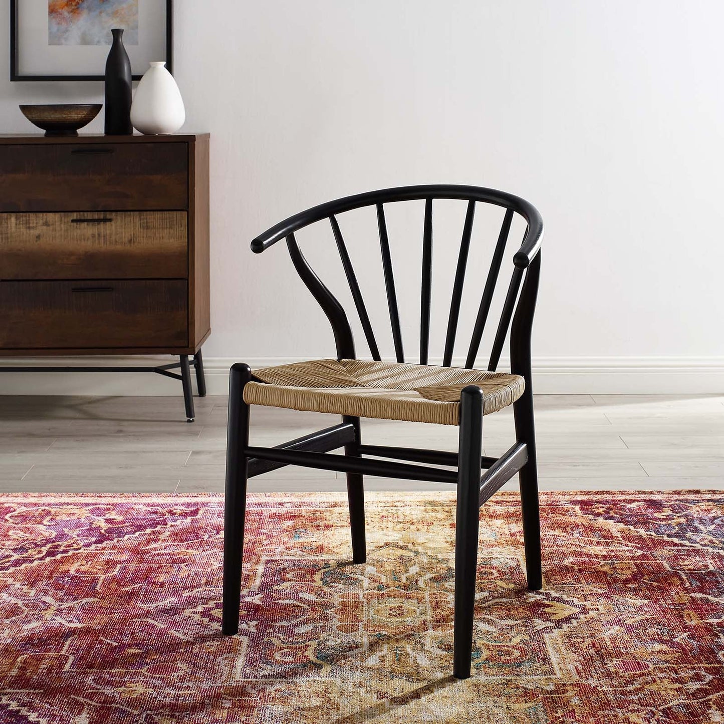 Flourish Spindle Dining Side Chair β Modern Farmhouse Style with Durable Paper Rope Seat for Comfort