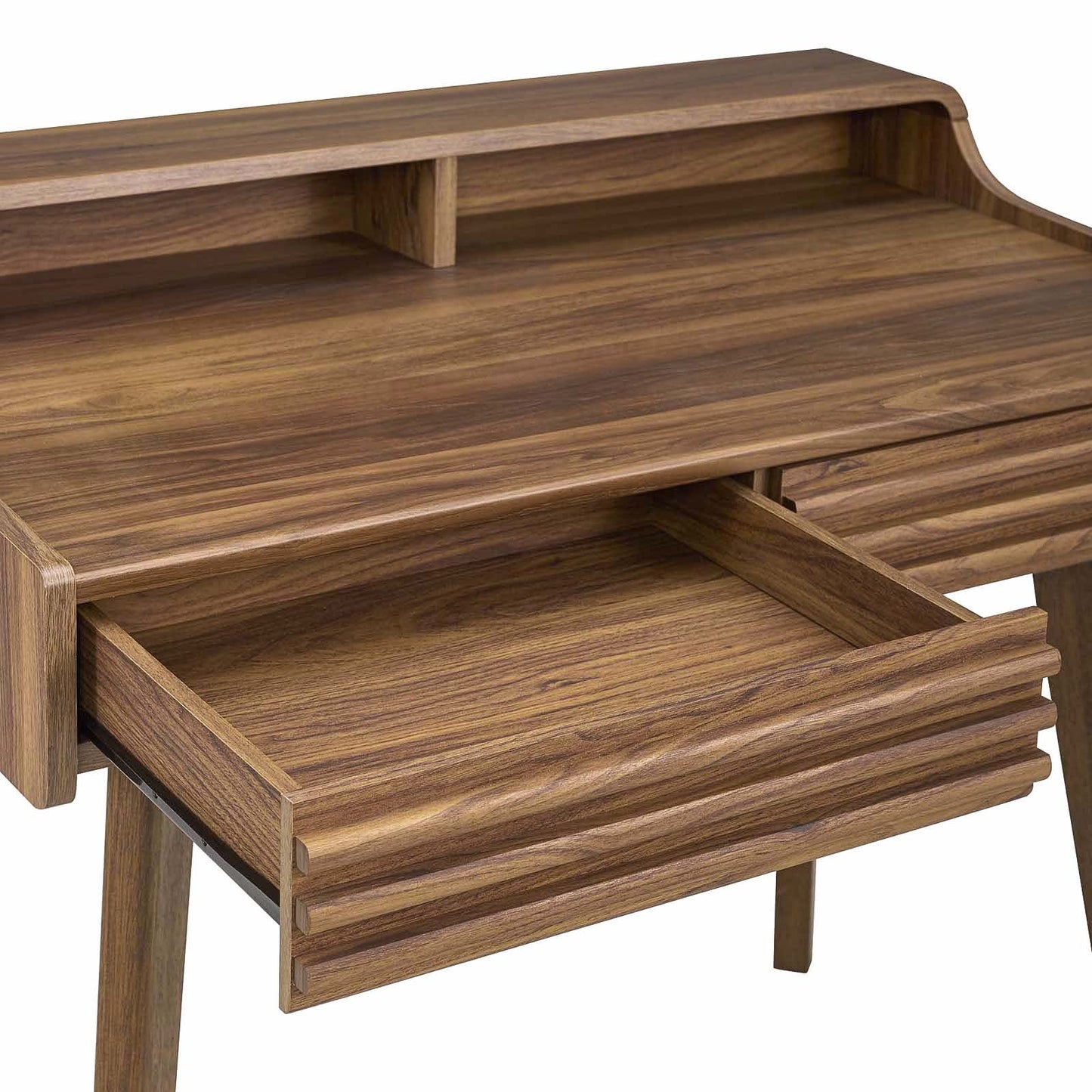 Render Writing Desk β Mid-Century Modern Style with Smooth Walnut Finish & Full-Extension Drawers