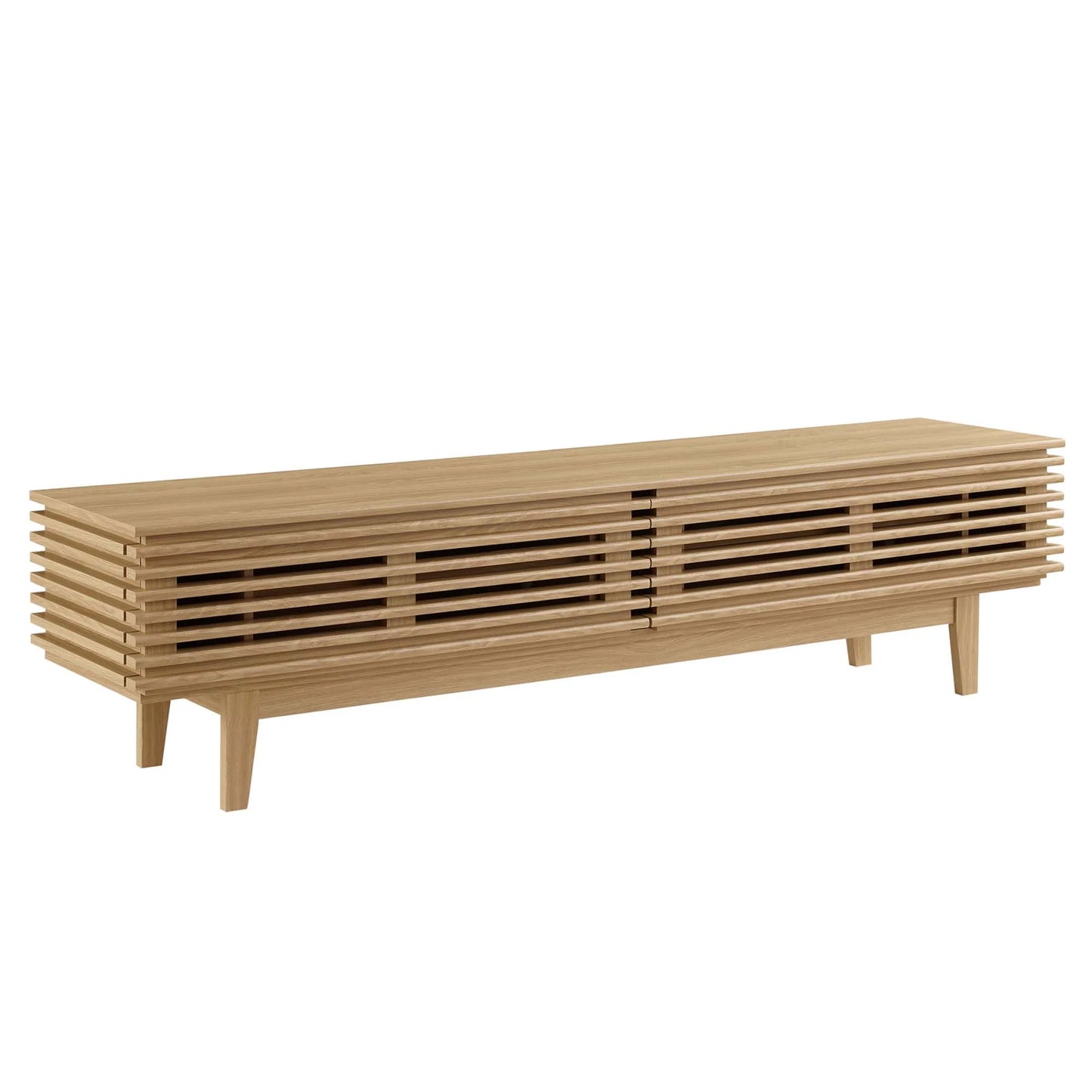 Render 71" TV Stand in Walnut - Modern TV Console with Elegant Storage