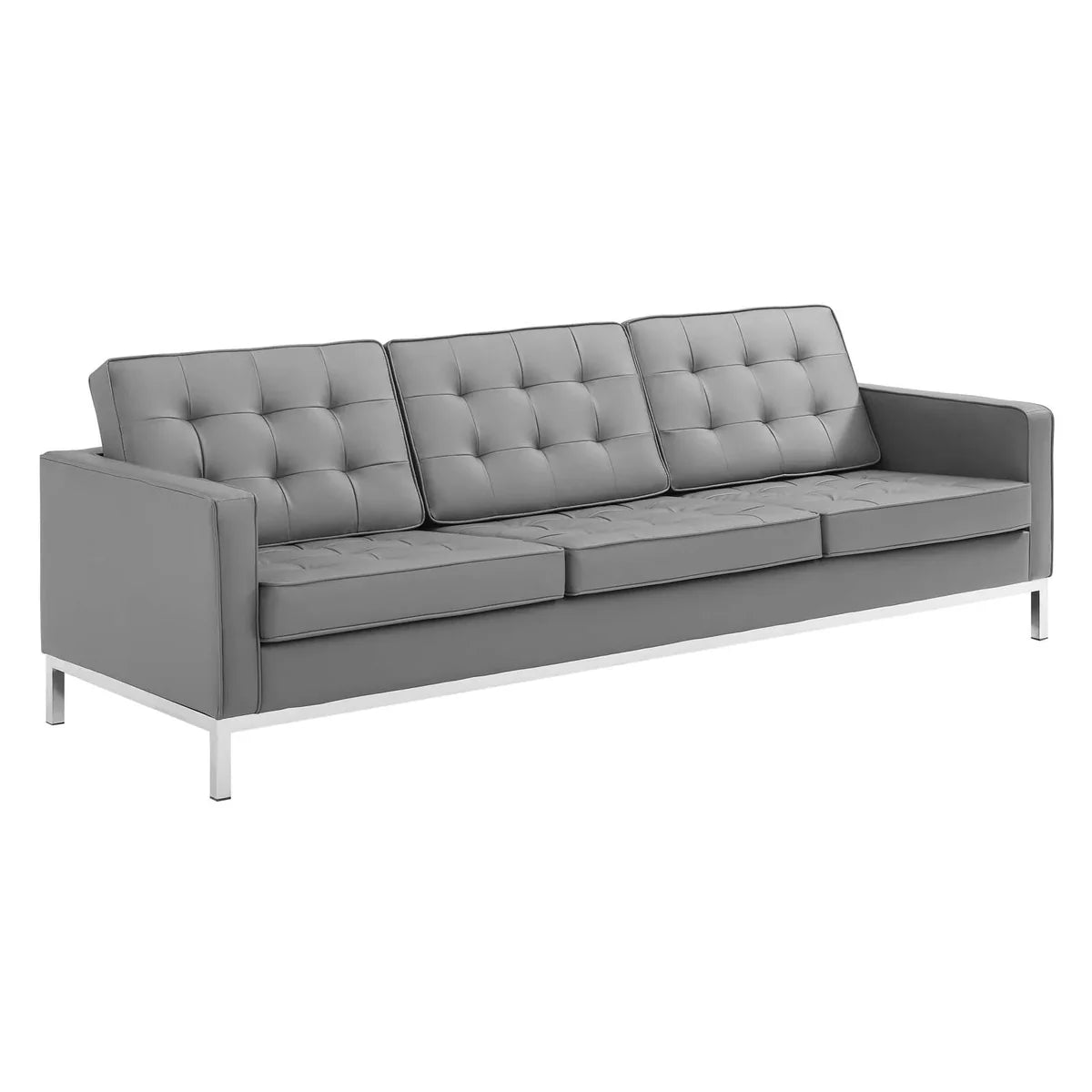 Loft Tufted Vegan Leather Sofa - Sleek and Eco-Friendly Seating with a Modern, Timeless Design for Contemporary Living Spaces