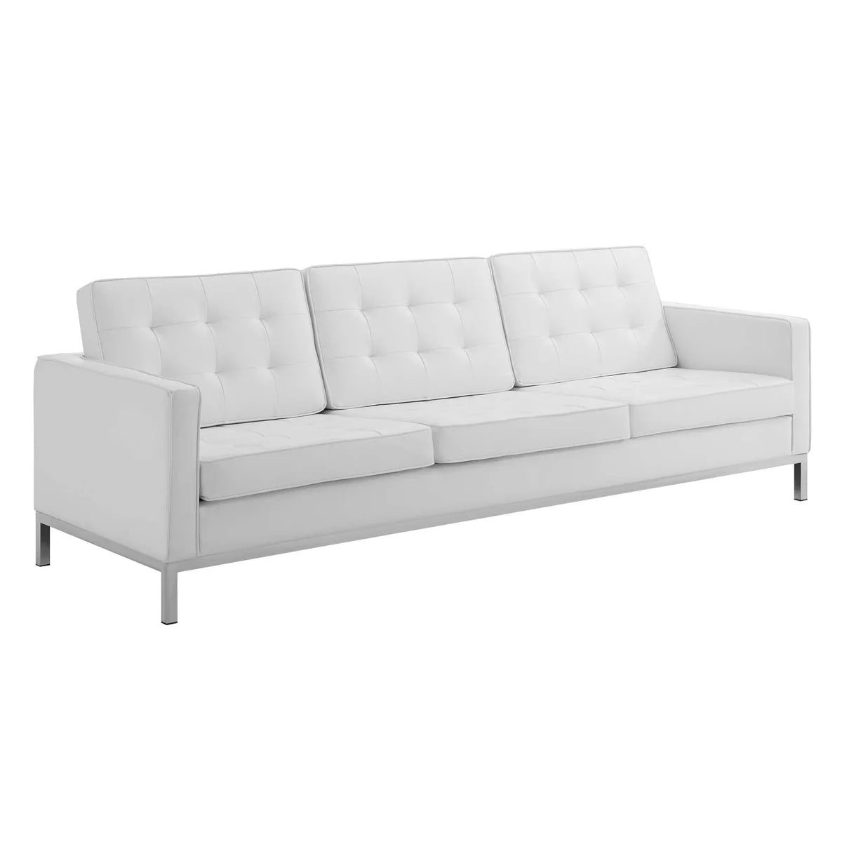 Loft Tufted Vegan Leather Sofa - Sleek and Eco-Friendly Seating with a Modern, Timeless Design for Contemporary Living Spaces