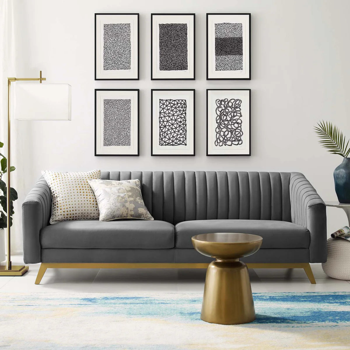 Valiant Vertical Channel Tufted Performance Velvet Sofa - Luxurious and Stylish Seating for Sophisticated Living Spaces