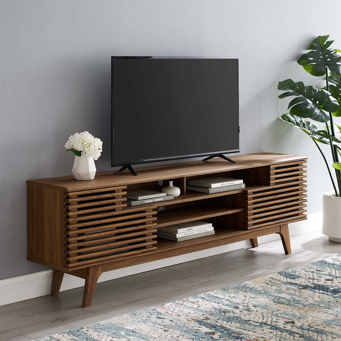 Render 71" Media Console TV Stand - Modern Storage TV Console with Sleek Design