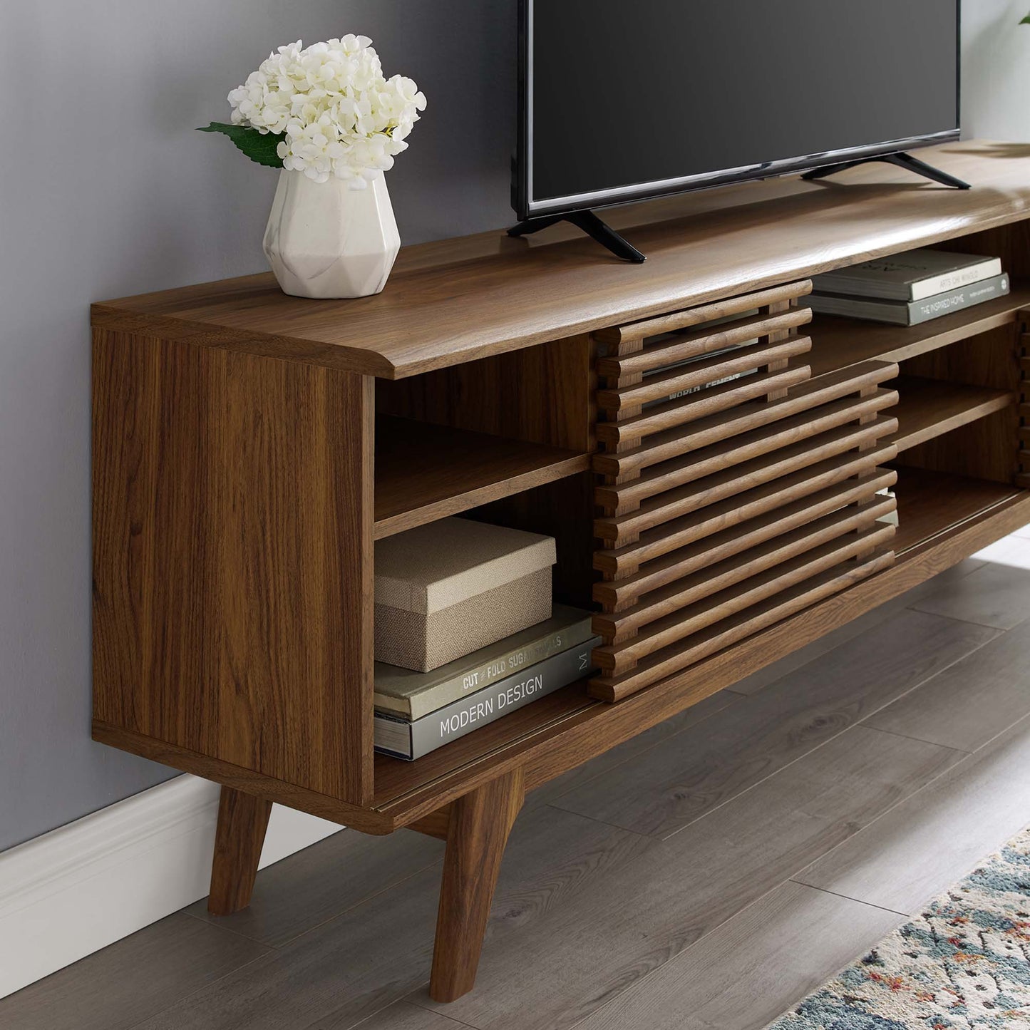 Render 71" Media Console TV Stand - Modern Storage TV Console with Sleek Design