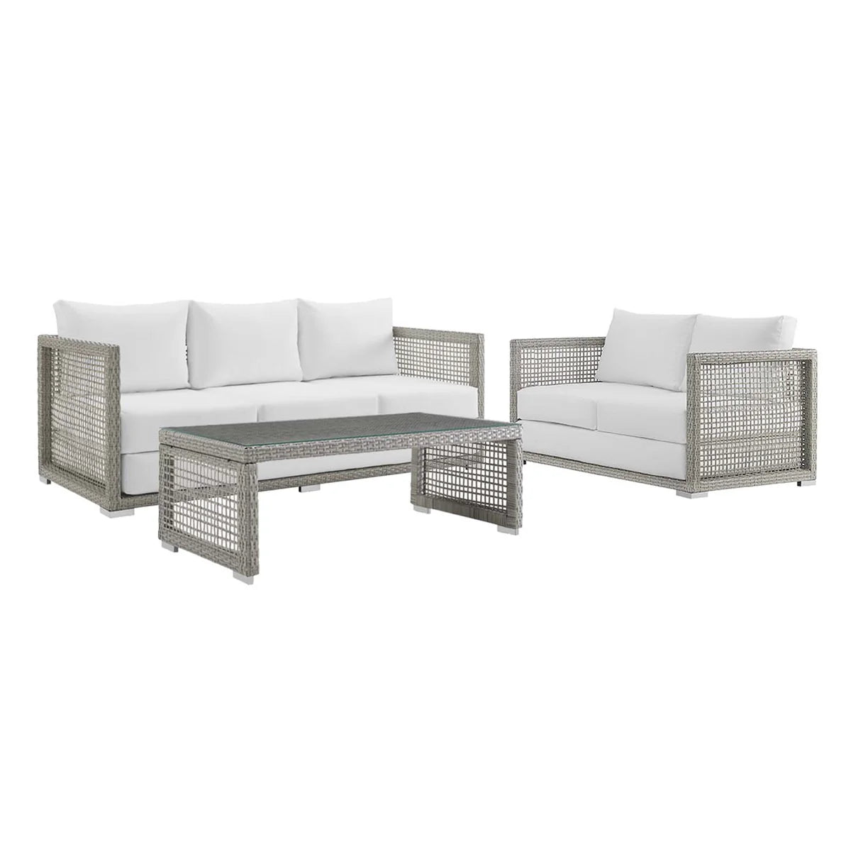 Aura 3-Piece Outdoor Patio Wicker Rattan Set - Stylish and Comfortable Seating for Your Outdoor Oasis
