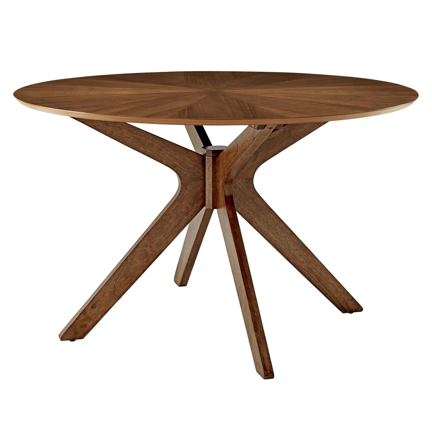 Crossroads 47" Round Dining Table - Ash Wood Veneer with Unique Wooden Legs for Stylish Dining