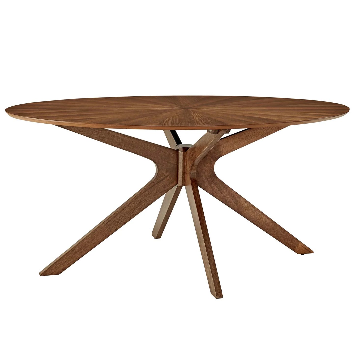 Crossroads 63" Oval Wood Dining Table - Mid-Century Modern Design, Seats Up to Six, Sturdy Construction