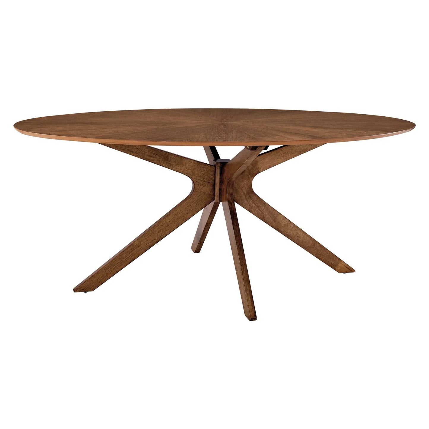 Crossroads 71" Oval Wood Dining Table - Modern Rubberwood Design, Seats 6, Perfect for Stylish Gatherings